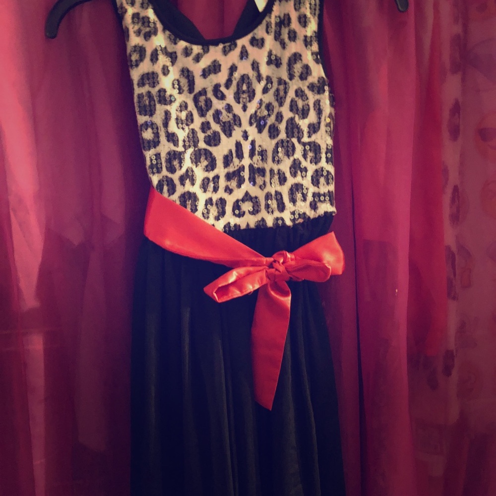 Leopard Print, Cute as a Button Girls Dress